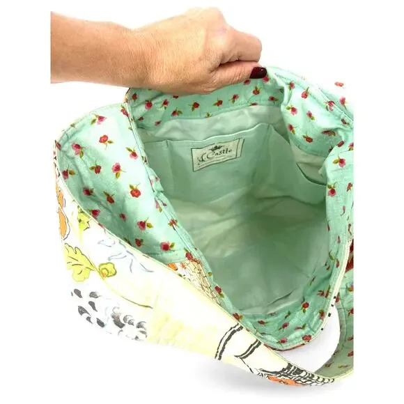 Artisan J. Castle Designer Bag Handbag Purse Tote Large Japanese Asian Noren - Picture 6 of 8